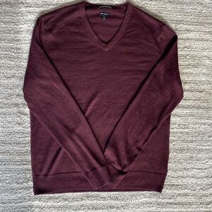 Express Maroon V Neck Sweater L